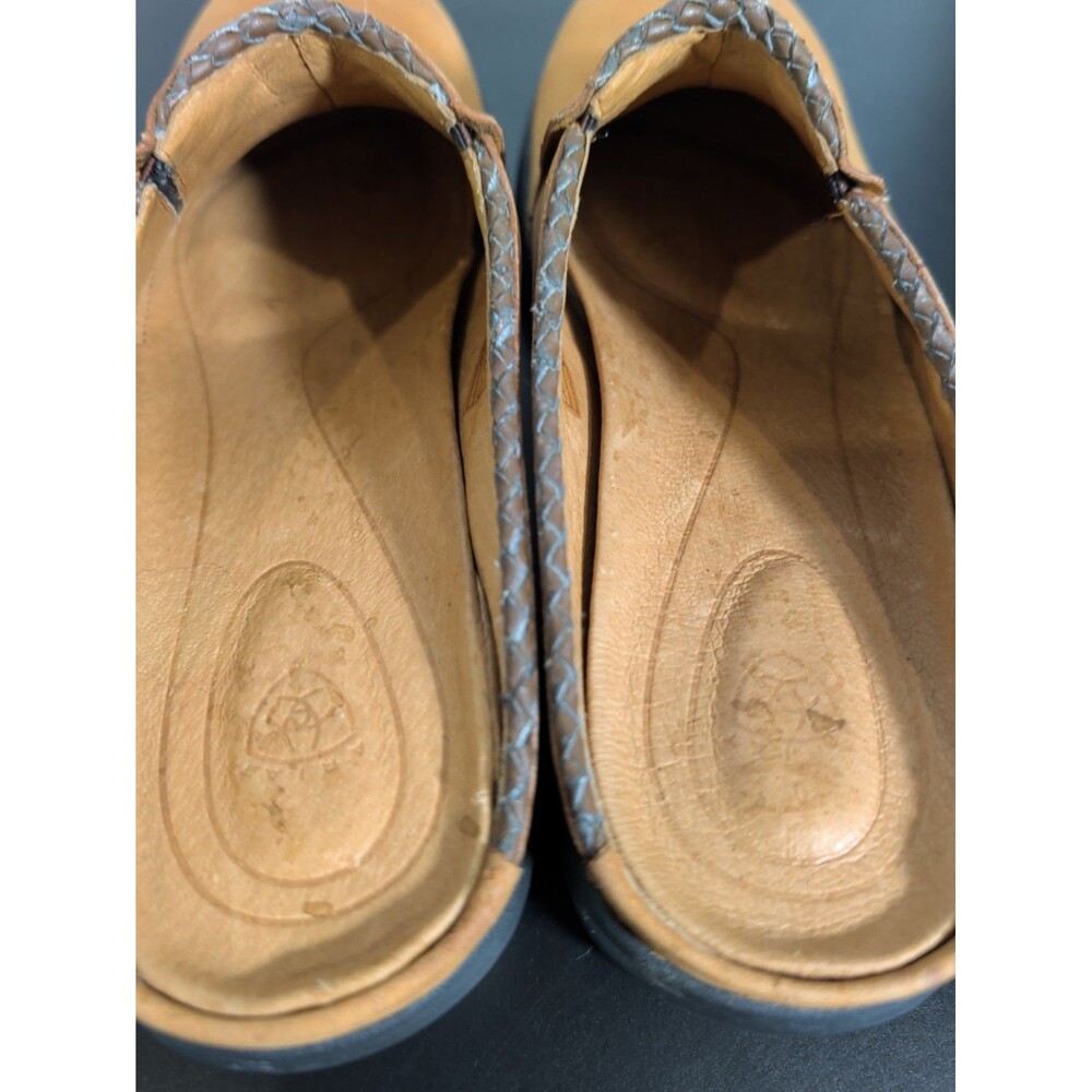 ARIAT LEATHER MULE CLOGS WOMEN'S 10 BROWN SLIP ON COMFORT WESTERN SHOES VGC - Picture 6 of 14